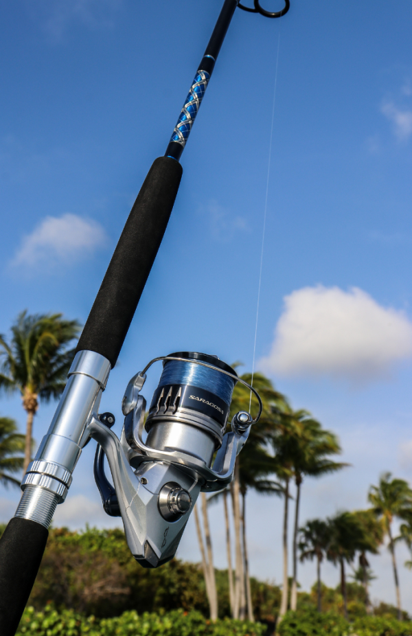 OVERSTOCK (4) Blue/Silver Vertical Jig Spinning Rod Bundle - Image 3