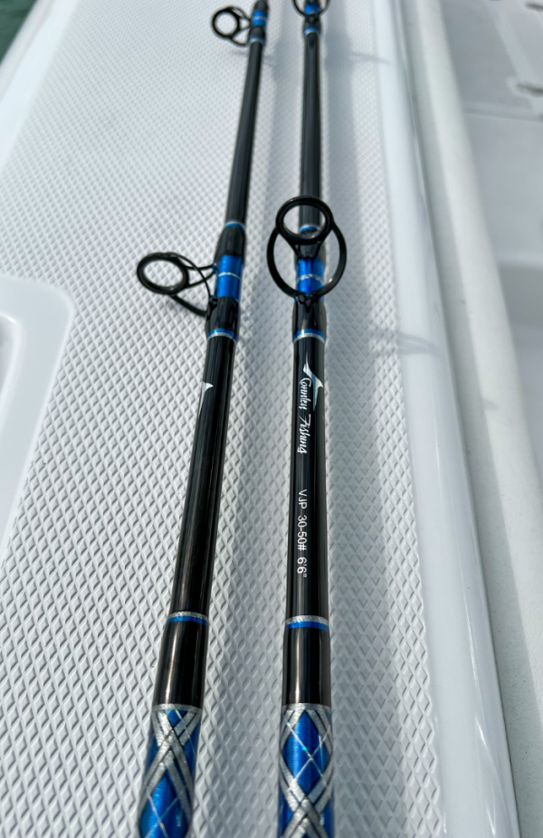 OVERSTOCK Diamond Series Blue/Silver VJP Vertical Jig Conventional 2 Rod Bundle - Image 3