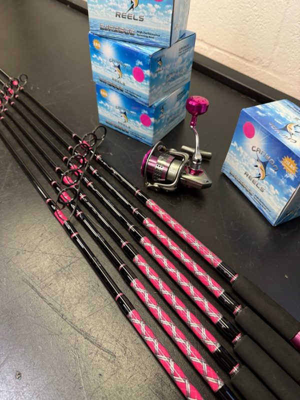 Diamond Series 12-20 Spinning Rod – Custom Pink - Image 2