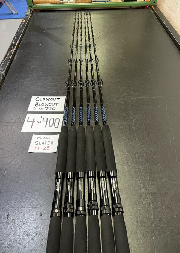 Closeout Bundle - Blue and Gold 6'6" Fluke Slayer Conventional Rods