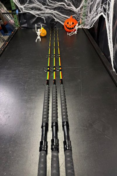 7' Platinum Kingfish 20-50# Custom Rasta Painted