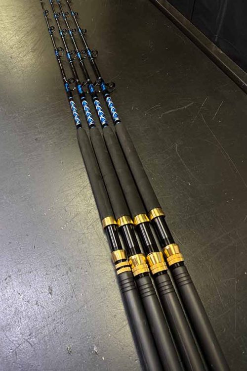 Blue/Gold Frigate Conventional Trolling 6' - 4 Rod Bundle