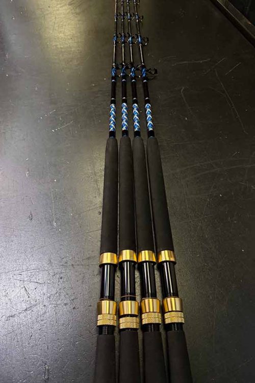 Blue/Gold Kingfish 20-50 lb - 4 Rod Bundle