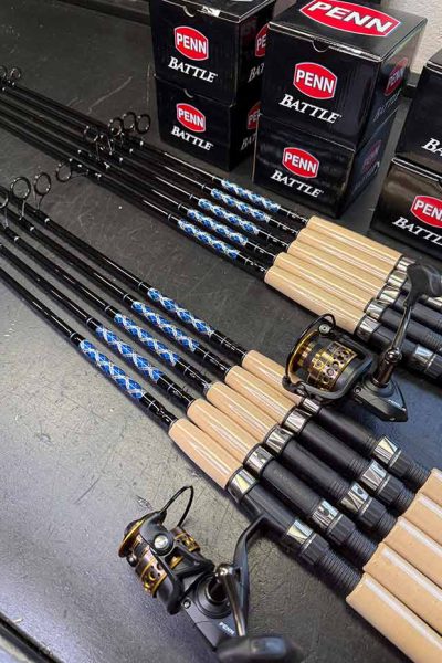 Blue & Silver Inshore Graphite Spinning Rod + Penn Battle Combo